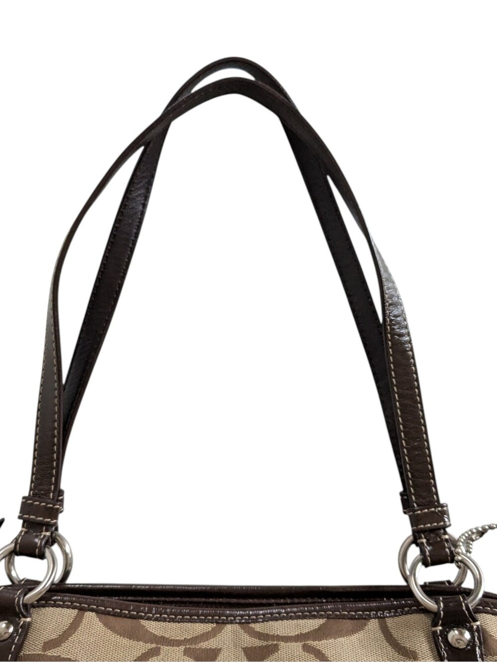 Coach Leah Signature Logo Canvas Tote - Picture 8 of 13